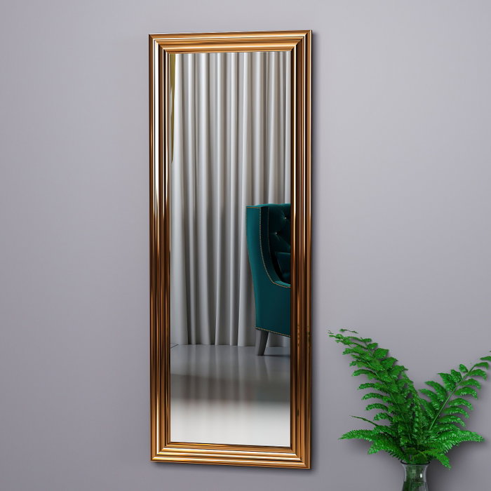 Hanah Home Espejo de muelle con marco de bronce 40x105 cm